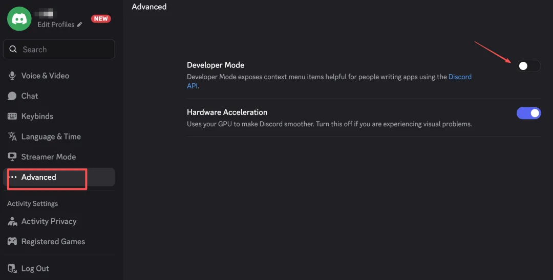 Discord Developer Mode